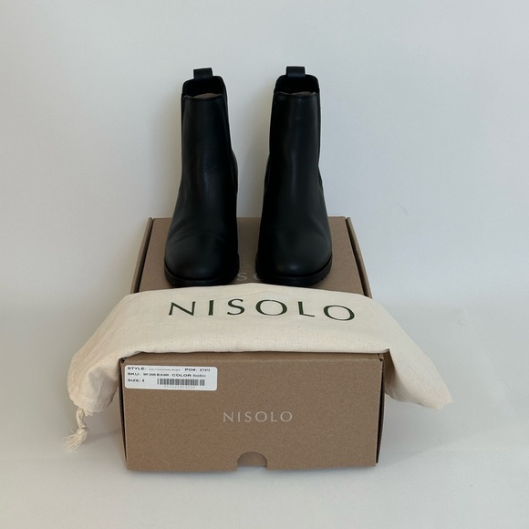 Nisolo | Ana Heeled Black Leather Chelsea Boots - Picture 6 of 10